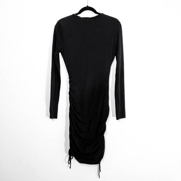 Pam & Gela Ruched Dress Womens S Lace Up Bodycon Party Cocktail Revolve Ladies - Picture 4 of 8